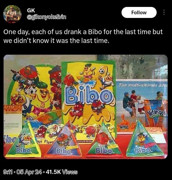 Gk gikonyokeiyvin follow one day each of us drank a bibo for the last time but w