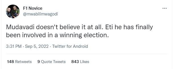 Fi novice mwabilimwagodi mudavadi doesn't believe it at all. eti he has finally