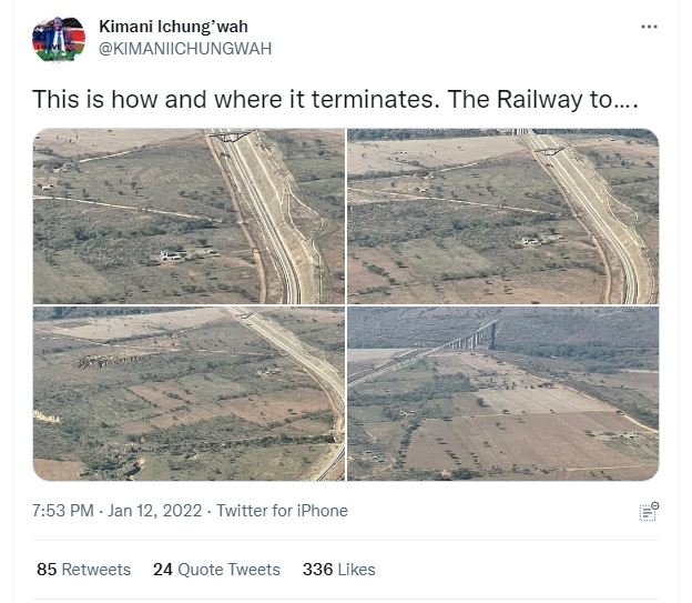 Kimani Ichung'wah KIMANIICHUNGWAH This is how and where it terminates. The Railw