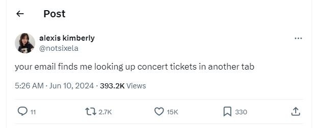 Post alexis kimberly notsixela your email finds me looking up concert tickets in