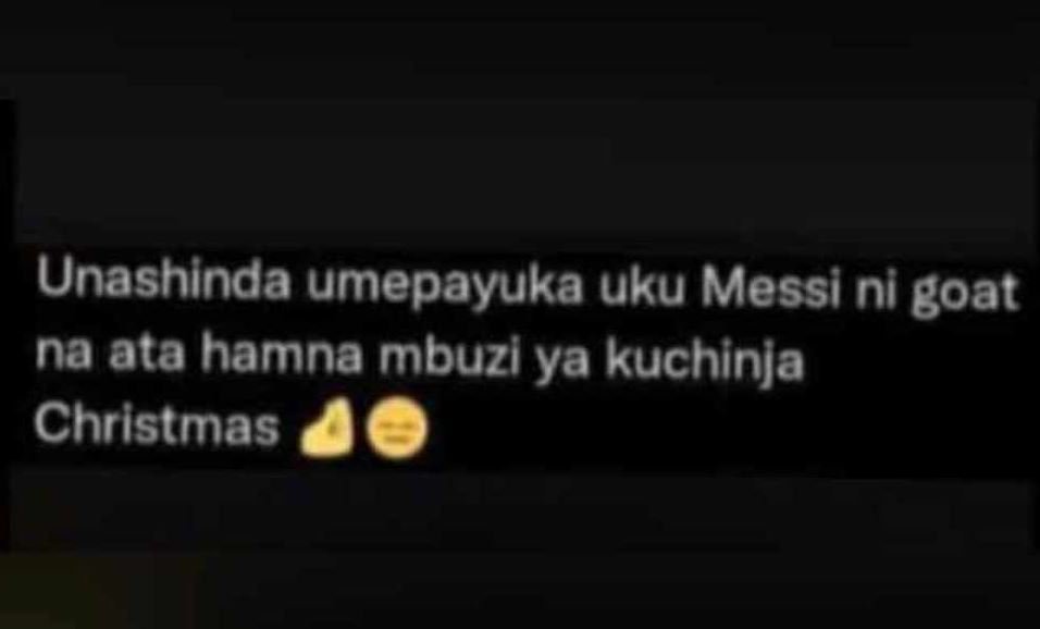 Unashinda umepayuka uku messi ni goat na ata hamna mbuzi ya kuchinja christmas 4