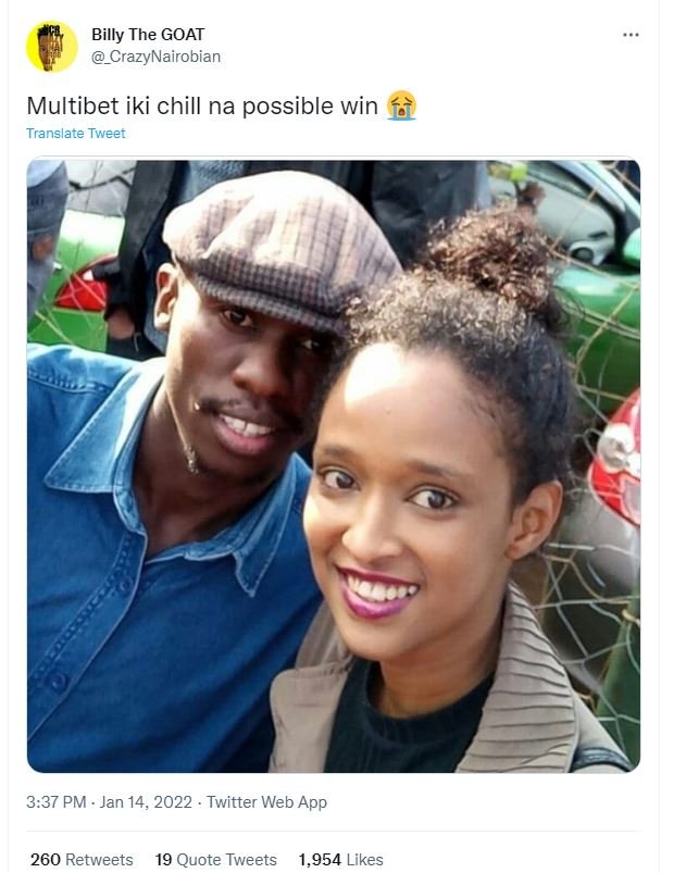 Billy The GOAT CrazyNairobian Multibet iki chill na possible win Translate Tweer