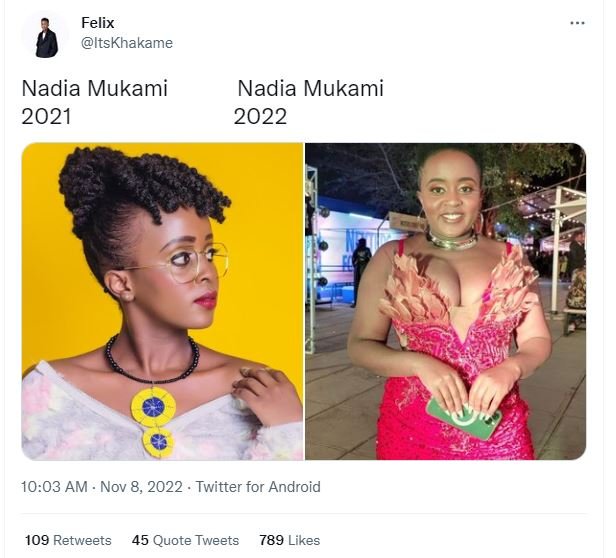 Felix itskhakame nadia mukami nadia mukami 10.03 am nov 8, twitter for android 1