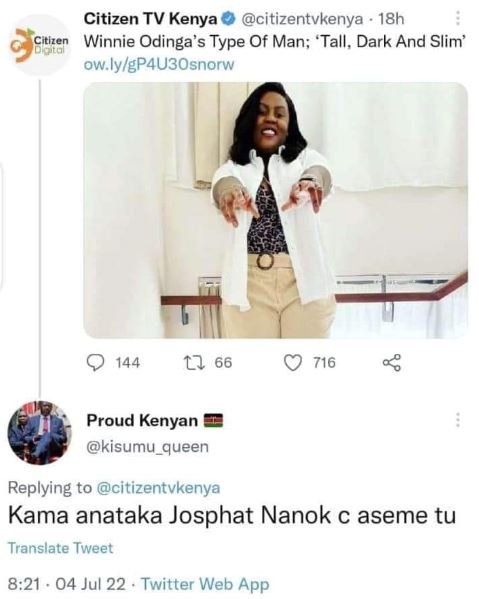 Citizen tv kenya citizentvkenya 18h citizen winnie odinga's type of man 'tall, d