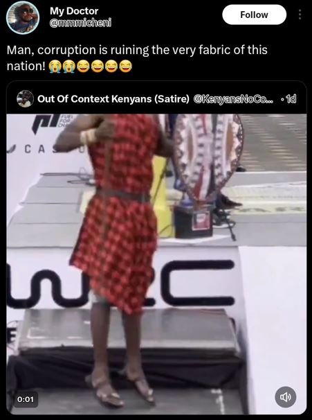 My doctor uundcheni follow man corruption is ruining the very fabric of this nat