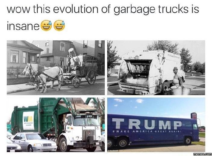 Wow this evolution of garbage trucks is insane trump m a k 5