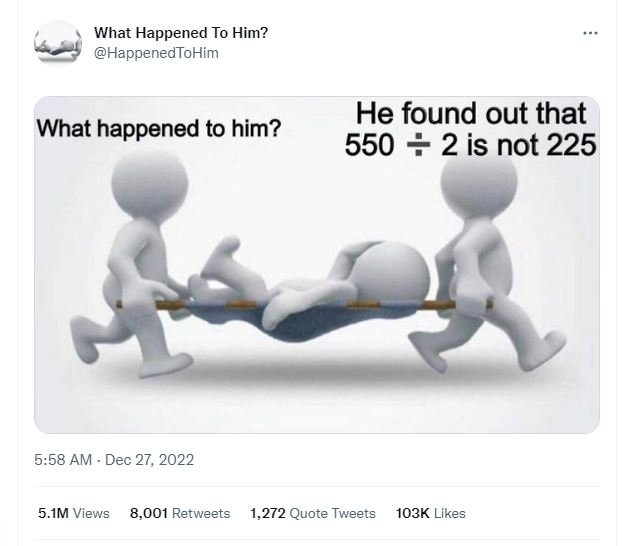 What happened to him? happenedtohim what happened to him? he found out that 550