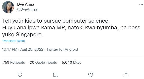 Dye anna dyeanna7 tell your kids to pursue computer science huyu analipwa kama m