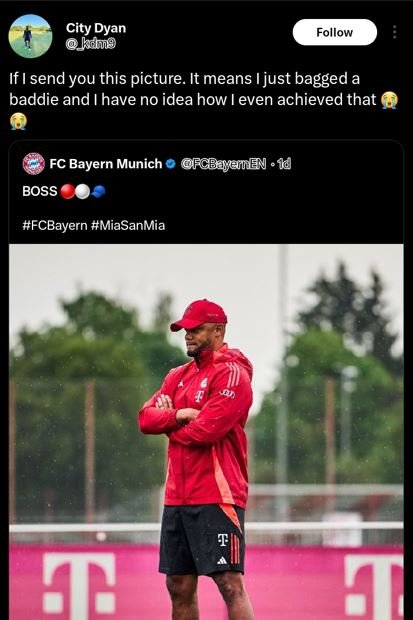 City dyan jkdv9 follow if i send you this picture. it means ijust bagged a baddi