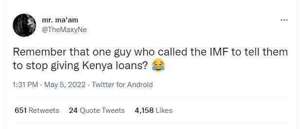 Mr. ma'am themaxyne remember that one guy who called the imf to tell them to sto