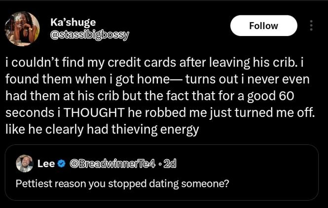 Kashuge follow i couldn't find my credit cards after leaving his crib. i found t