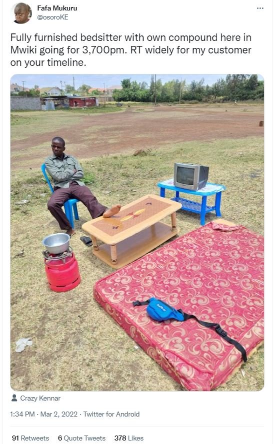 Fafa mukuru osoroke fully furnished bedsitter with own compound here in mwiki go