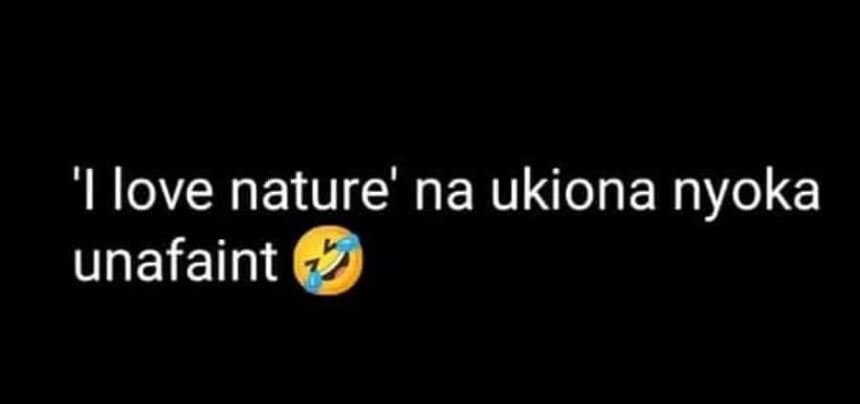 'love nature' na ukiona nyoka unafaint