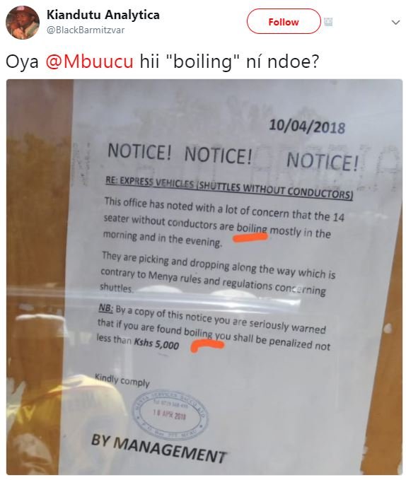 Kiandutu analytica blackbarmitzvar follow oya mbuucu hii boiling' ní ndoe? 1004