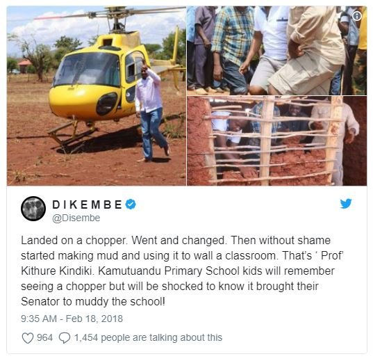 Dikembe disembe landed on a chopper. went and changed. then without shame starte