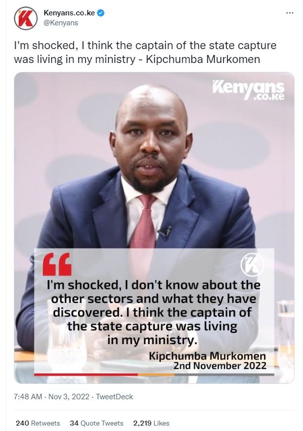 Kenyans.co.ke kenyans im shocked, think the captain of the state capture was liv