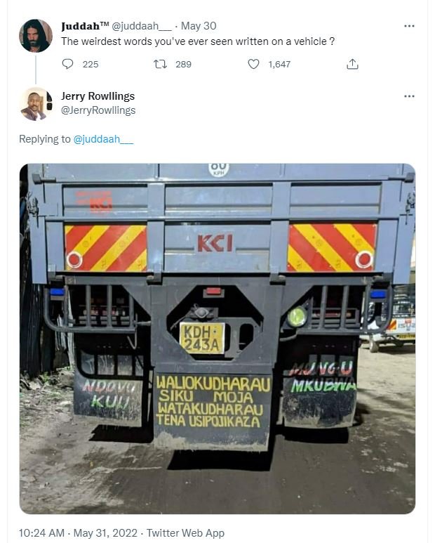 Juddah' juddaah may 30 the weirdest words you've ever seen written on vehicle ?