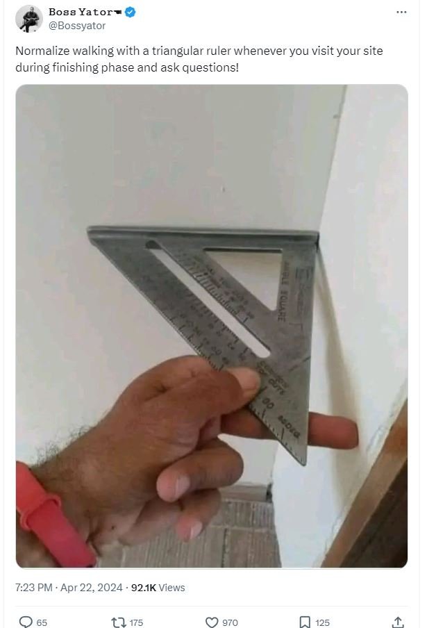 Bosg yator bossyator normalize walking with a triangular ruler whenever you visi