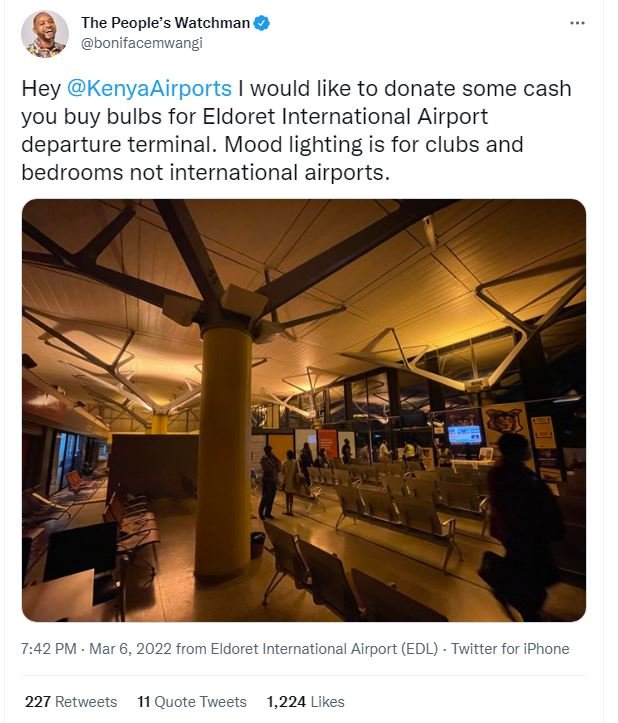 The people's watchman bonifacemwangi hey kenyaairports would like to donate some
