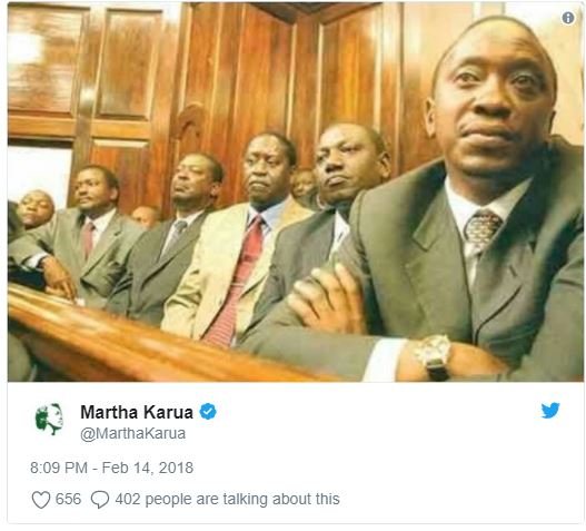 Martha karua marthakarua 8.09 pm feb 14, 656 402 people are talking about this