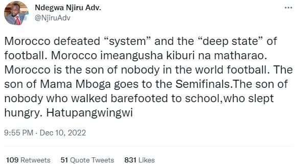 Ndegwa njiru adv. njiruadv morocco defeated system and the deep state of footbal