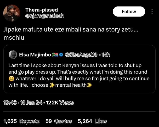 Therapissed f emainah follow jipake mafuta uteleze mbali sana na story zetu__ ms