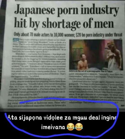 Japanese porn industry hit by shortage ofmen ony ataut 70 nale adtors 10,000 var
