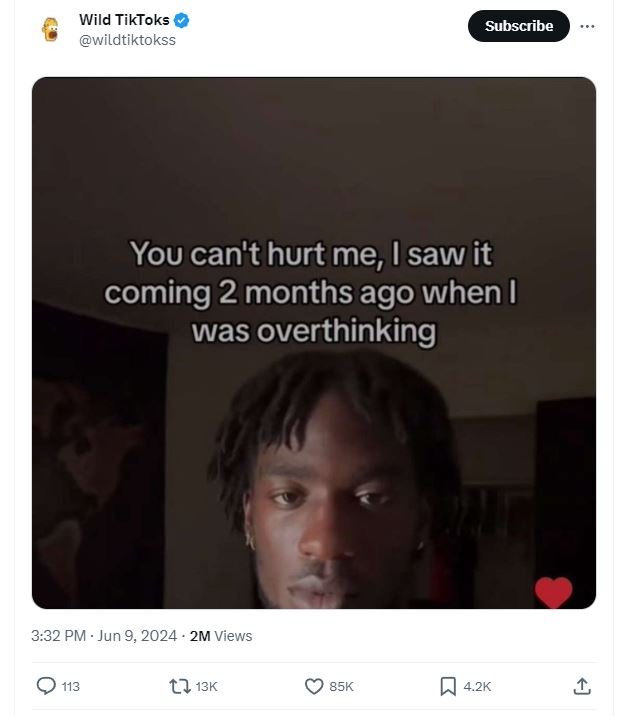 Wild tiktoks wildtiktokss subscribe you can't hurt me i saw it coming 2 months a