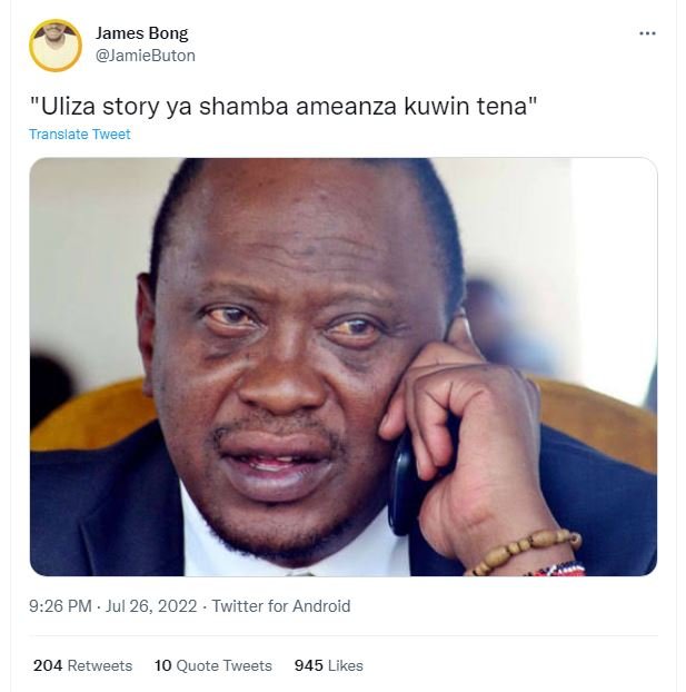 James bong jamiebuton uliza story ya shamba ameanza kuwin tena translate tweet 9
