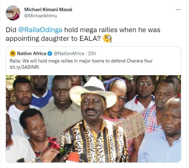 Michael kimani masai michaelkhimu did railaodinga hold mega rallies when he was