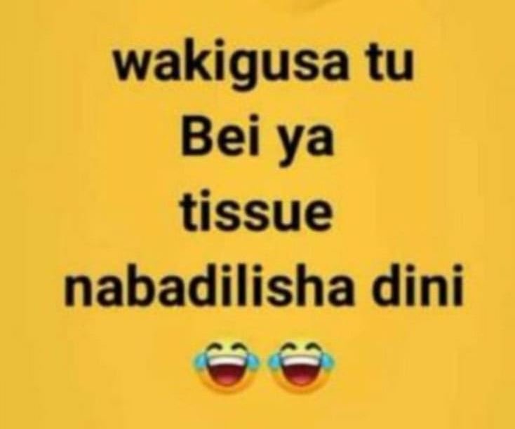 Wakigusa tu bei ya tissue nabadilisha dini