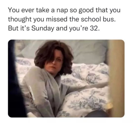 You ever take a nap so good that you thought you missed the school bus. But it's