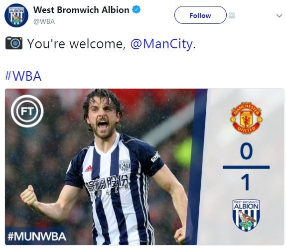West bromwich albion wba follow you're welcome mancity. wba albion munwba
