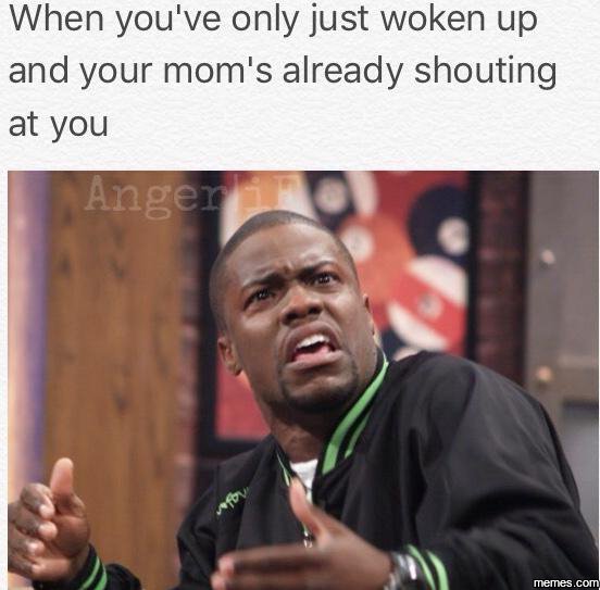 When you'l ve only just woken up and your mom's already shouting at you anger me