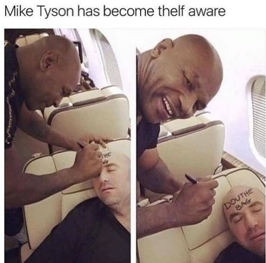 Mike tyson has become thelf aware douthe b46
