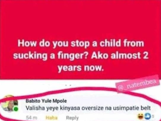 How do you stop a child from sucking a finger? ako almost 2 years now. natembea