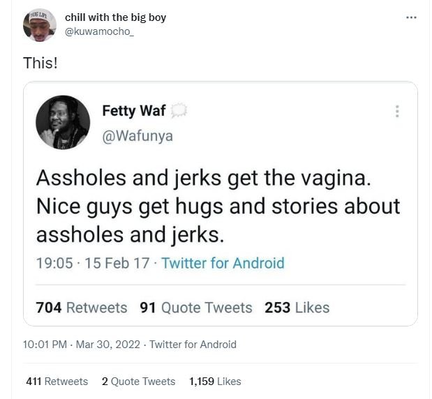 Chill with the big boy kuwamocho this! fetty waf wafunya assholes and jerks get