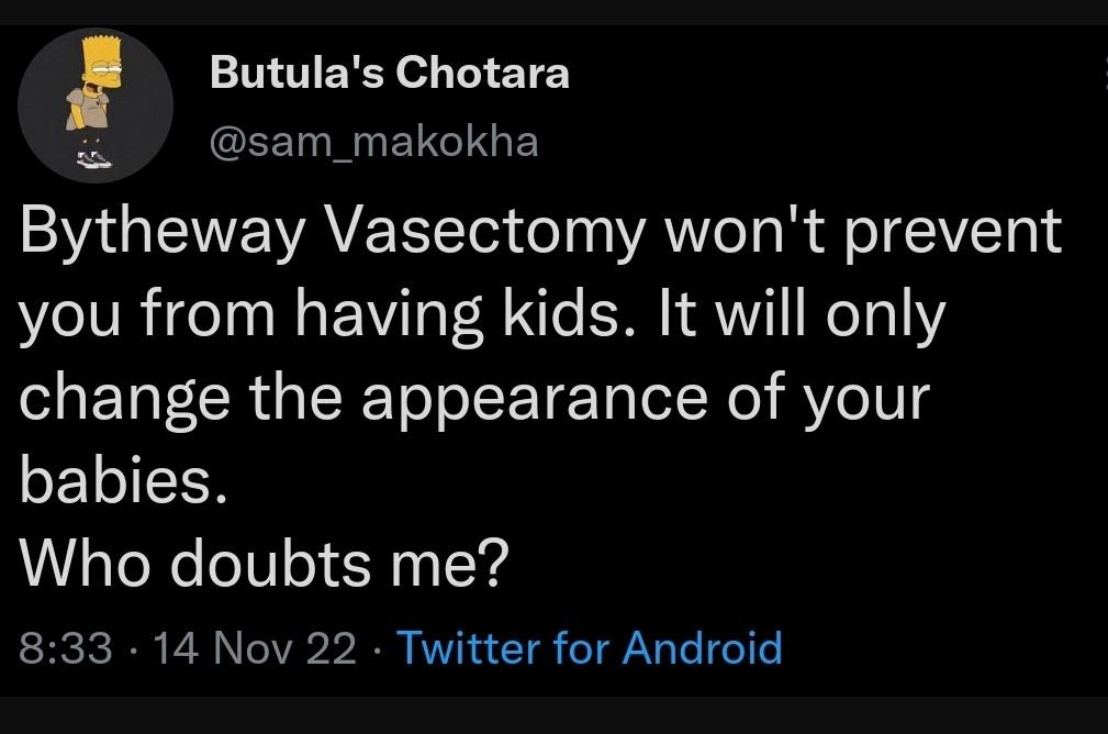 Butula's chotara sam_makokha bytheway vasectomy won't prevent you from having ki