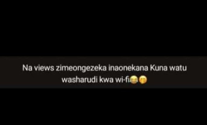 Na vlews zlmeongezeka inaonekana kuna watu washarudi kwa wif1