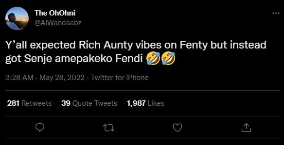 The ohohni alwandaabz yall expected rich aunty vibes on fenty but instead got se