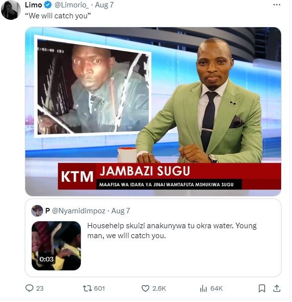 Limo limorio aug we will catch you jambazi sugu ktm maafisa wa idara ya jinaiwam