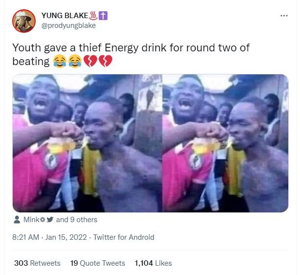 YUNG BLAKE S 0 prodyungblake Youth gave a thief Energy drink for round two of be