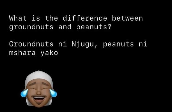 What is the difference between groundnuts and peanuts? groundnuts ni njugu, pean