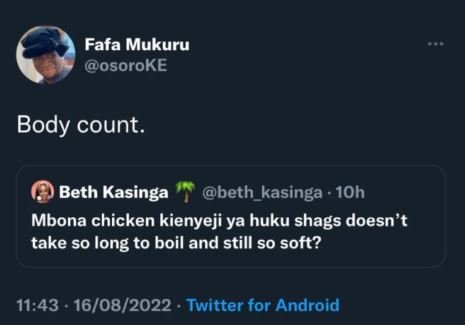 Fafa mukuru osoroke body count beth kasinga beth_kasinga 1oh mbona chicken kieny