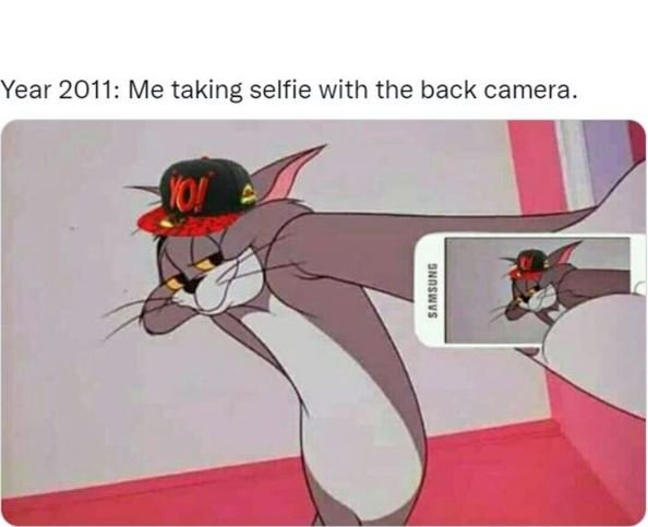 Year me taking selfie with the back camera. vor