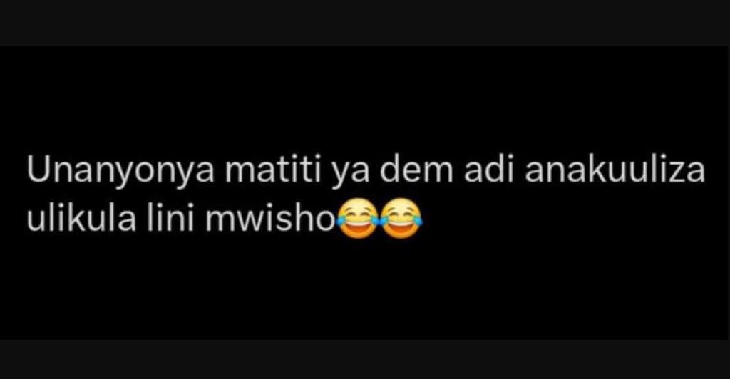 Unanyonya matiti ya dem adi anakuuliza ulikula lini mwisho