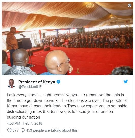 President of kenya presidentke ask every leader right across kenya to remember t