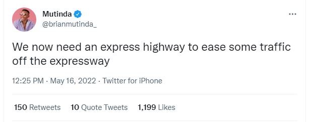 Mutinda brianmutinda we now need an express highway to ease some traffic off the