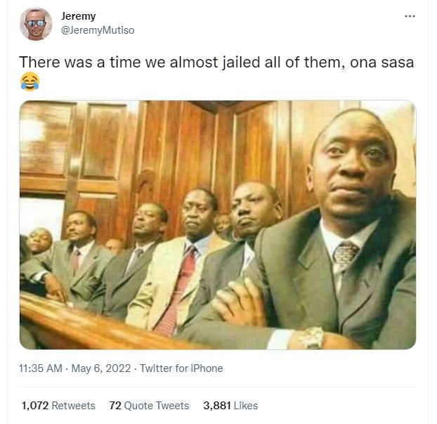 Jeremy jeremymutiso there was a time we almost jailed all of them ona sasa 11.35