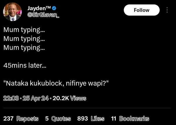 Jaydentm sirglavan_ follow mum typing. mum typing mum typing. 45mins later . nat